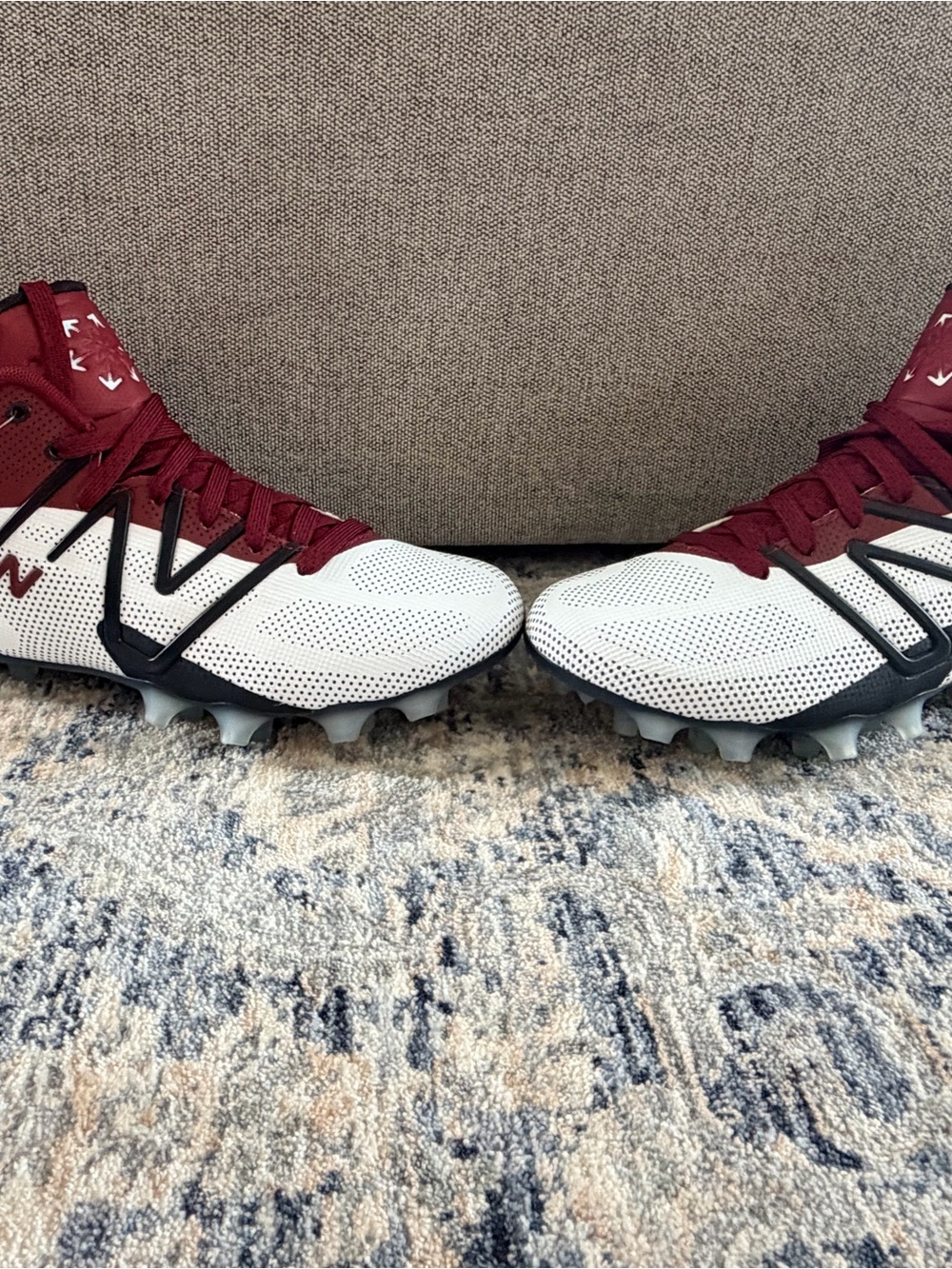 New Balance Freeze Lacrosse Cleats 6.5 Wide White Maroon NEW
